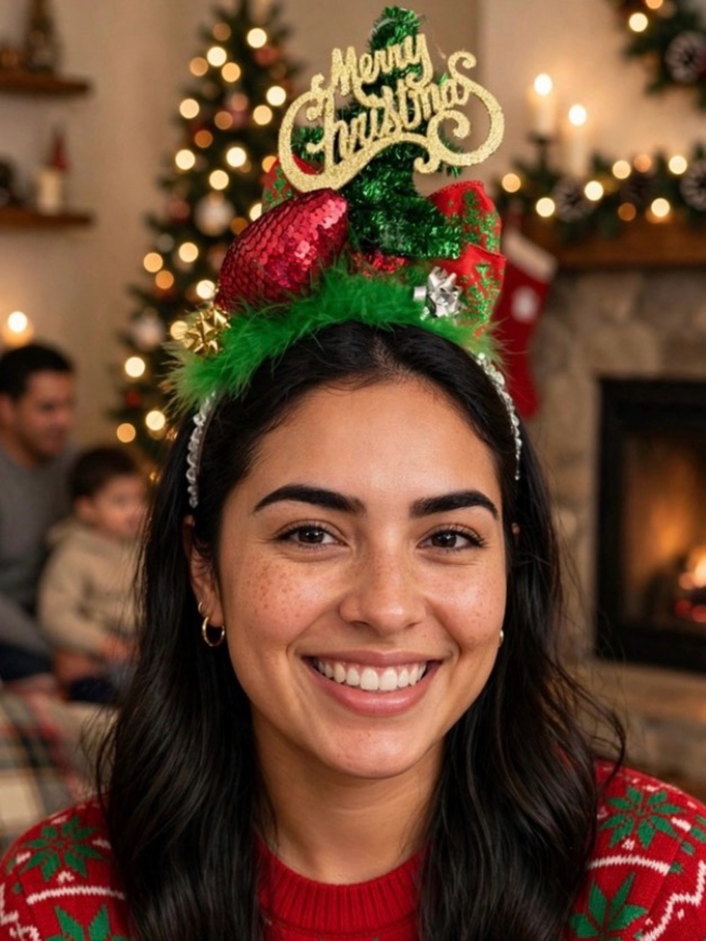 Christmas Headband, Holiday Party Headpiece, Ugly Sweater Party Hair Accessory